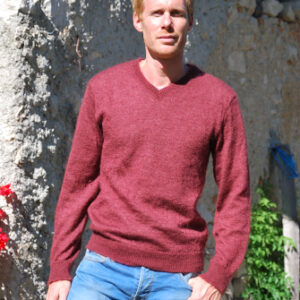 Pull fin col "V"
